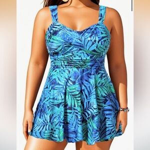 NWT 22W Aqua Eve Tankini. A perfect blue/green, supportive, & slimming tankini!
